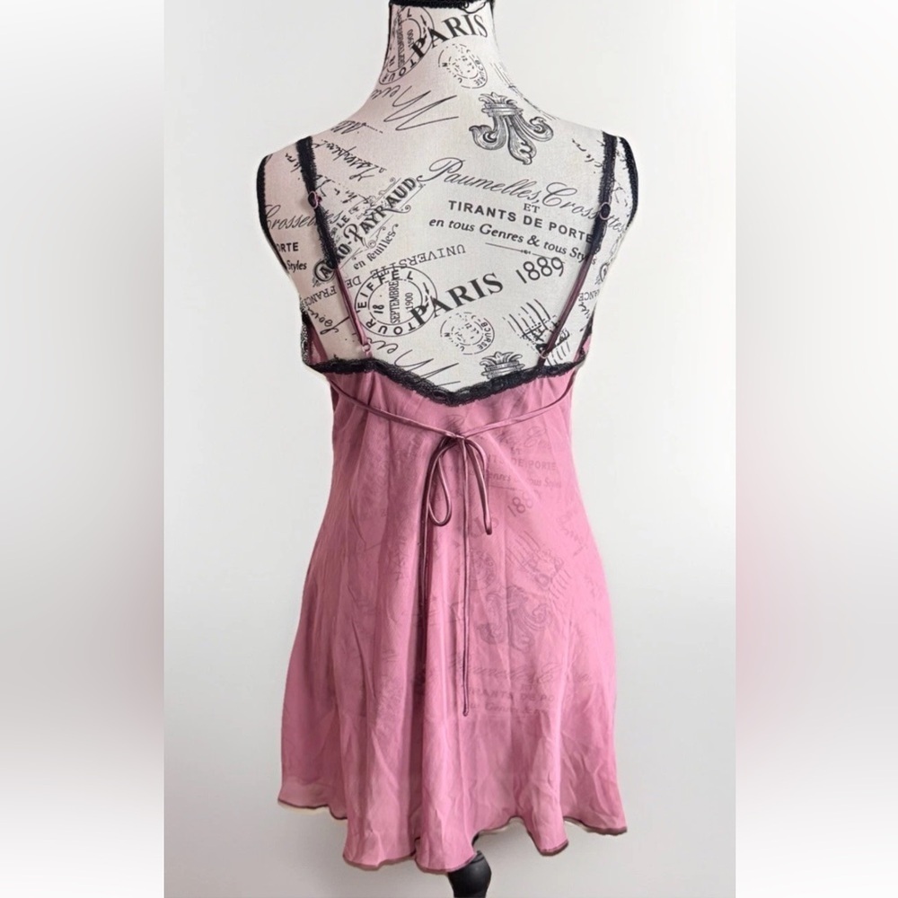 Vintage Y2K California Dynasty Pink Slip Dress Lace lingerie Romantic Whimsy S - Picture 4 of 12
